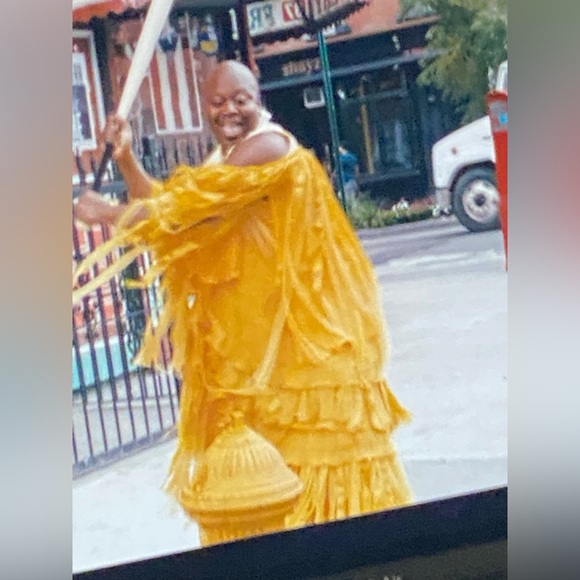 SOFIA Made in Italy Cotton Tiered Beyoncé Dress Light Blue Small - Picture 9 of 9